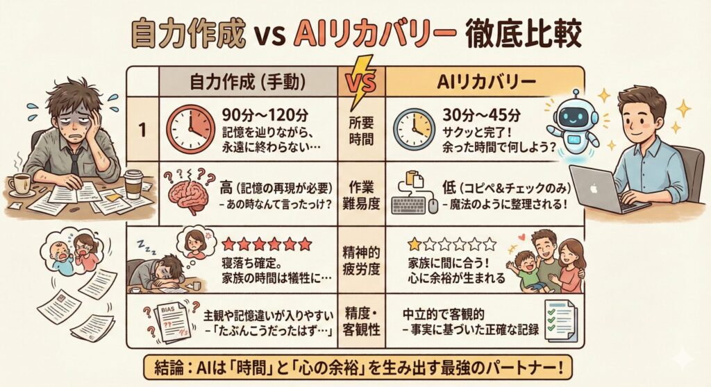 自力作成 vs AIリカバリー徹底比較