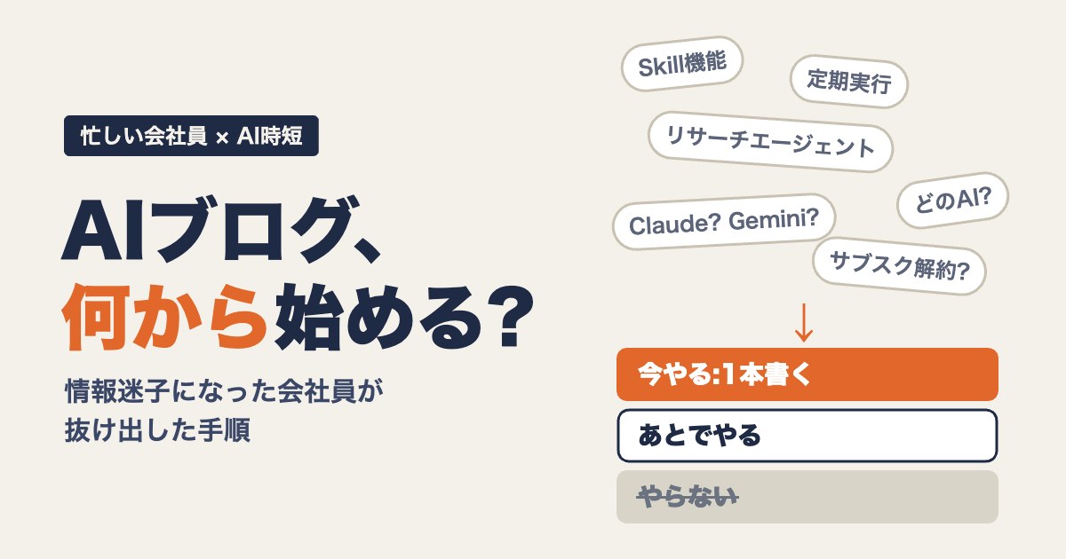 AIブログ、何から始める?情報迷子になった会社員が抜け出した手順